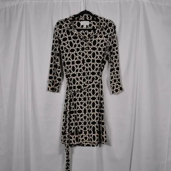 Donna Morgan Dresses Donna Morgan Black Cream Geometric